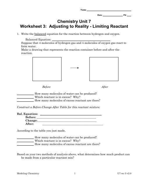 How To Solve Limiting And Excess Reactants Worksheet With PDF Answers