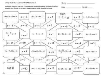 Solving Two Step Equation Maze Answer Key Revealed