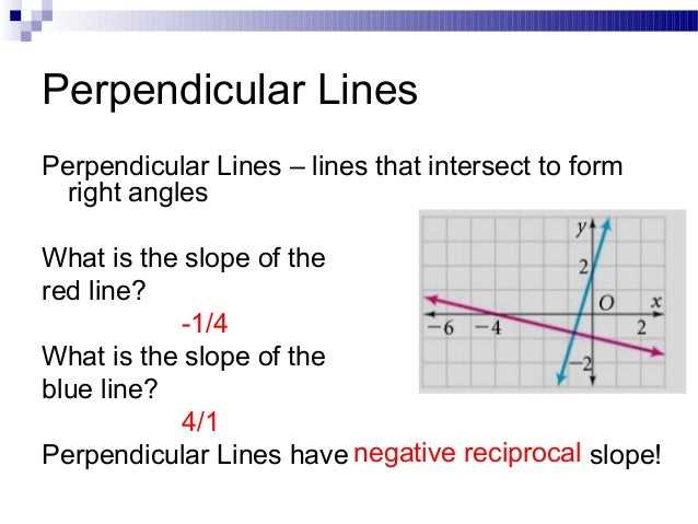 10.2 slope and perpendicular lines answer key