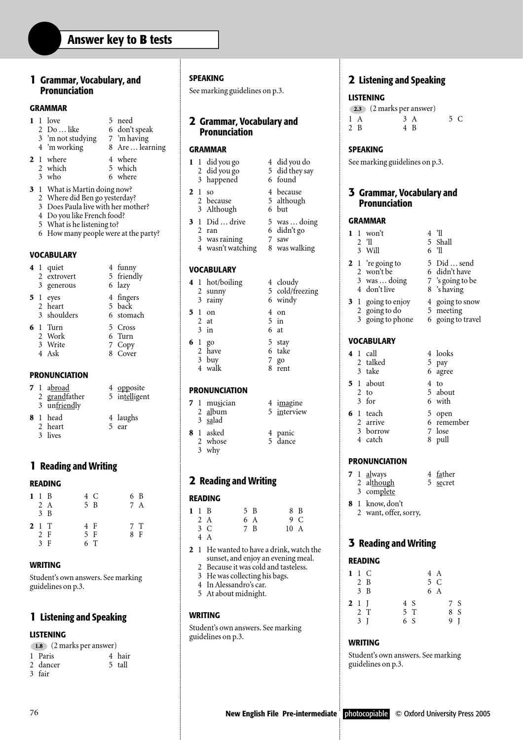 Leccion 2 Lesson Test Answers