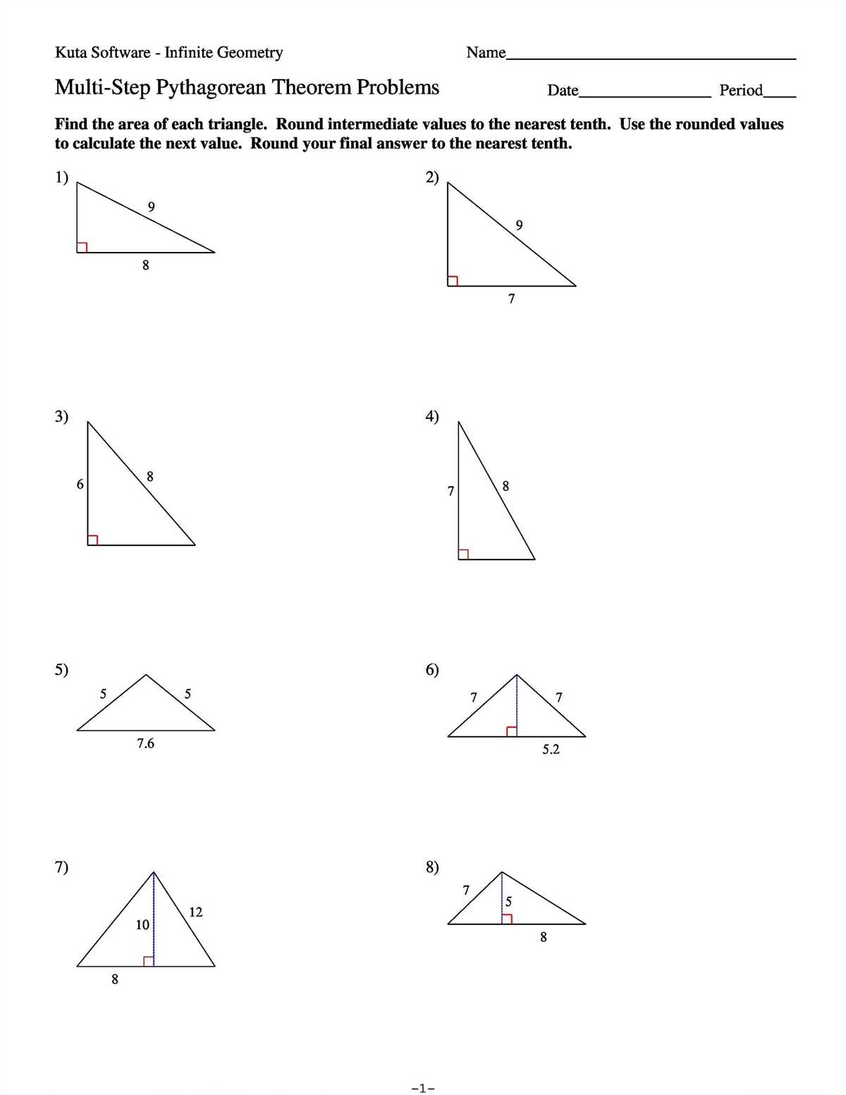 Steps for solving Pythagorean theorem problems with examples