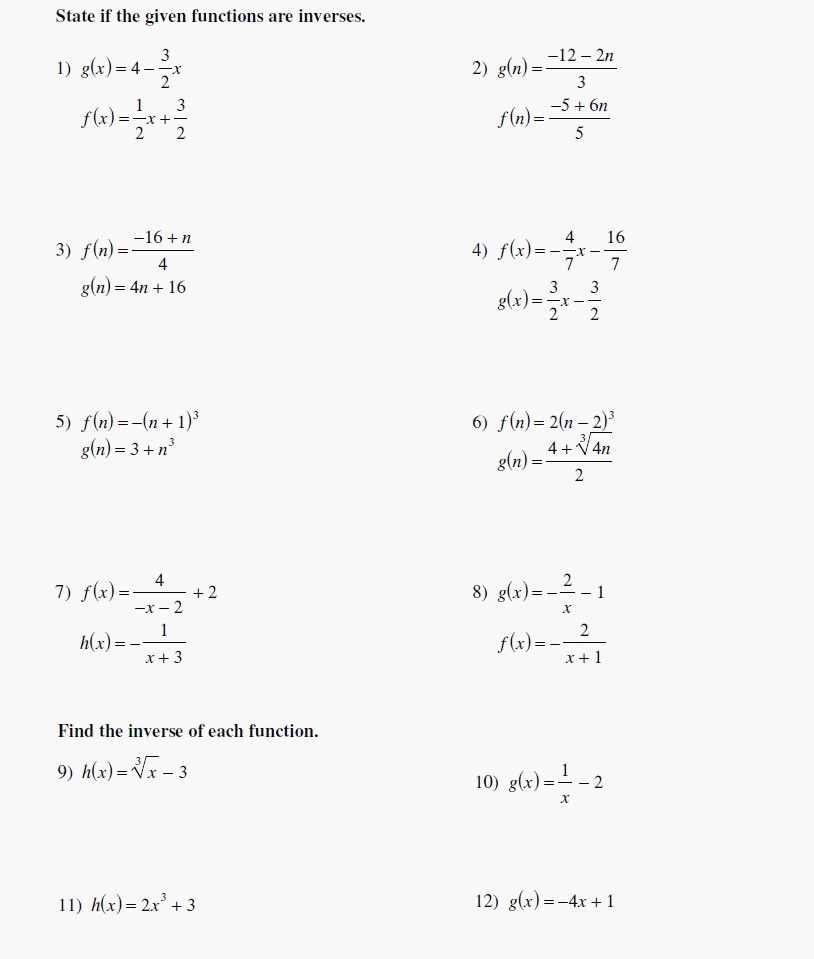 Benefits of Using Inverse Functions Worksheets