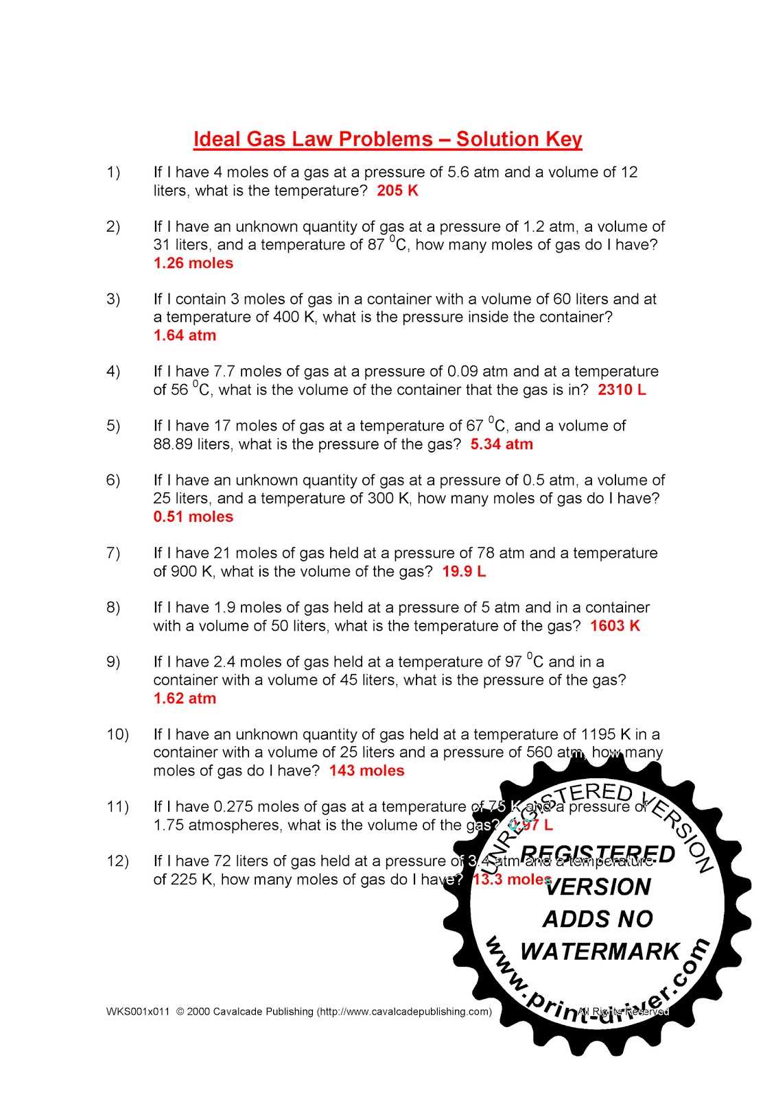 Gas Variables POGIL Answers PDF