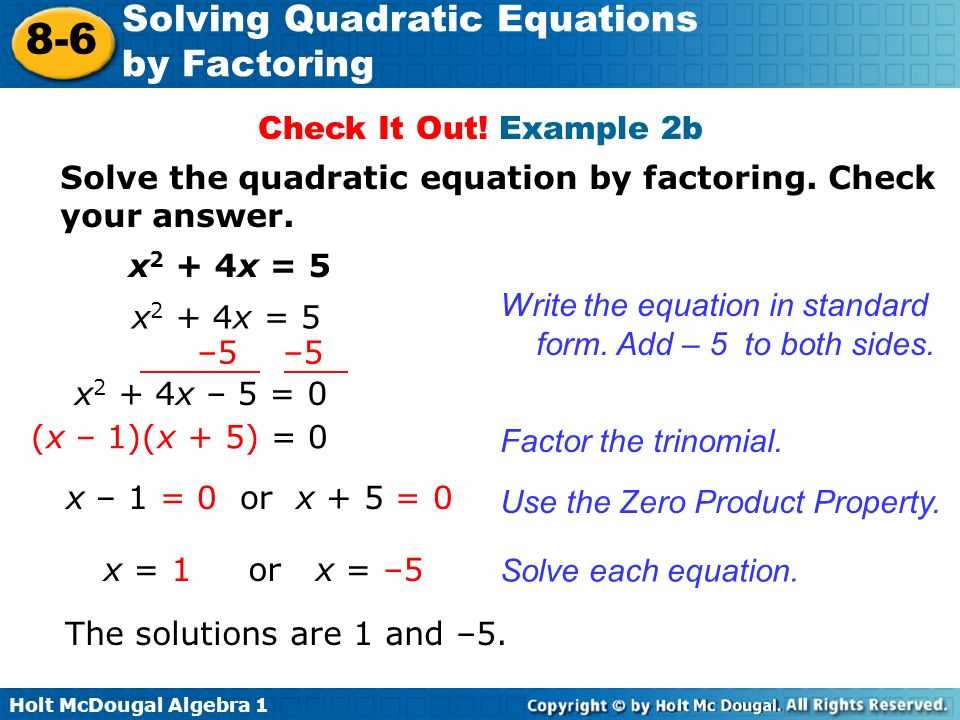 9-4 practice solving quadratic equations by factoring answers