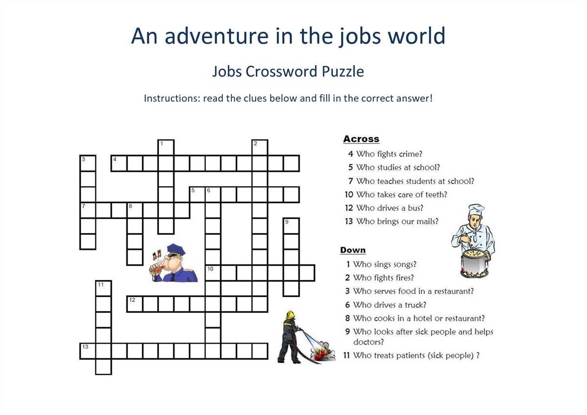 Job interview crossword puzzle answer key