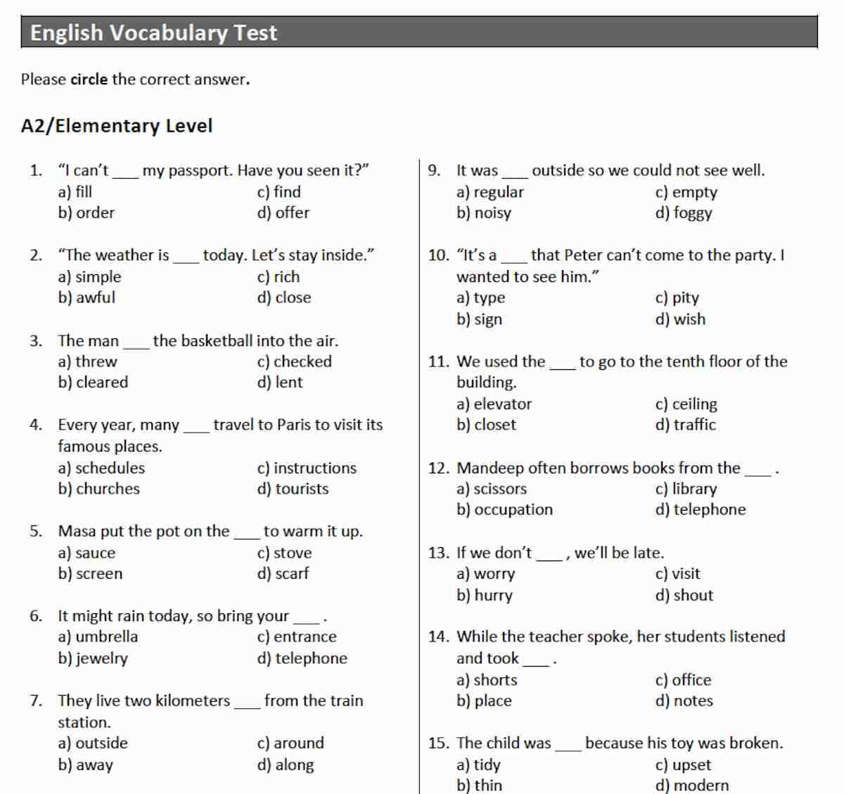 Function in sitting test pdf