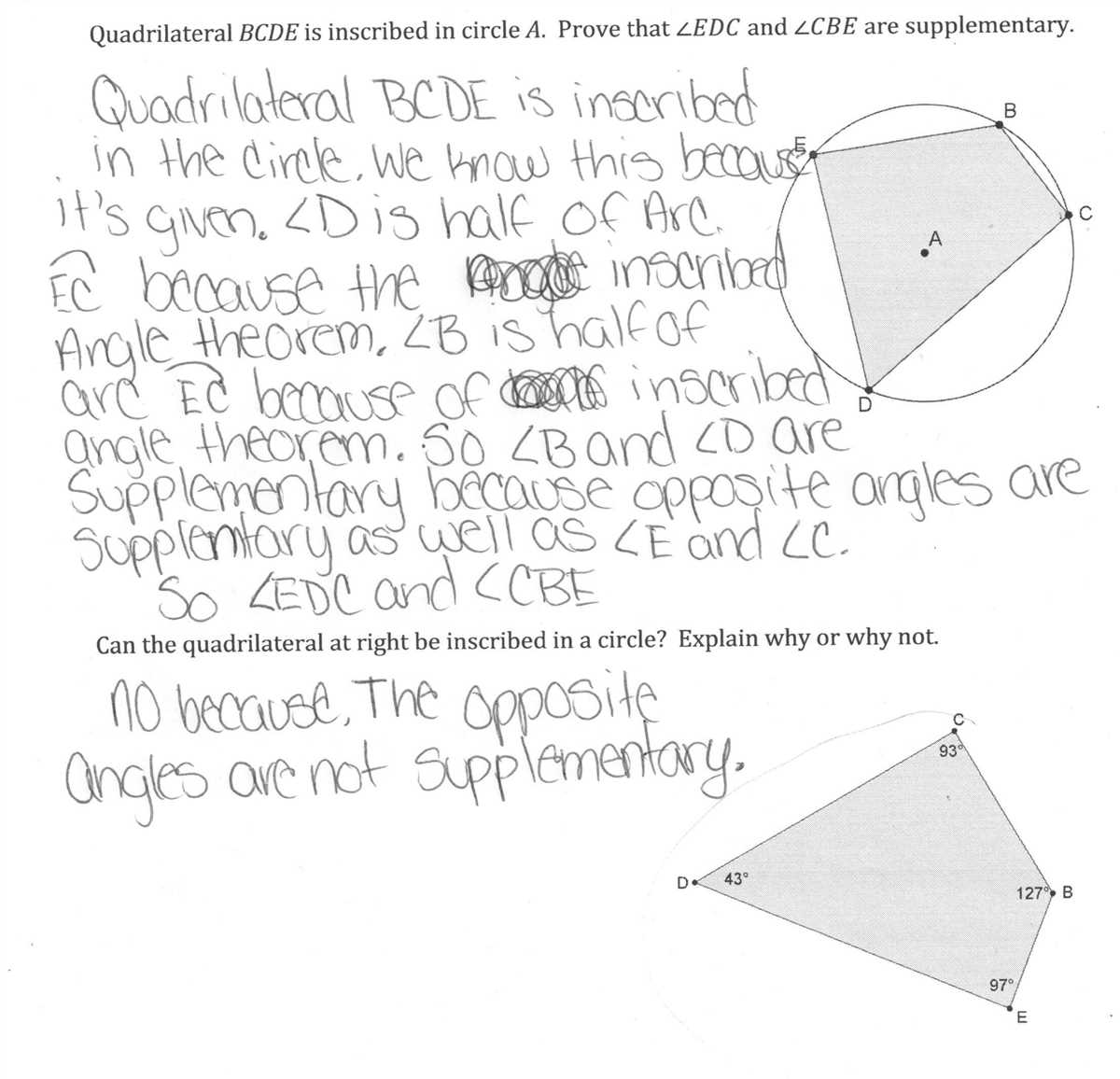 Understanding Inscribed Triangles and Quadrilaterals