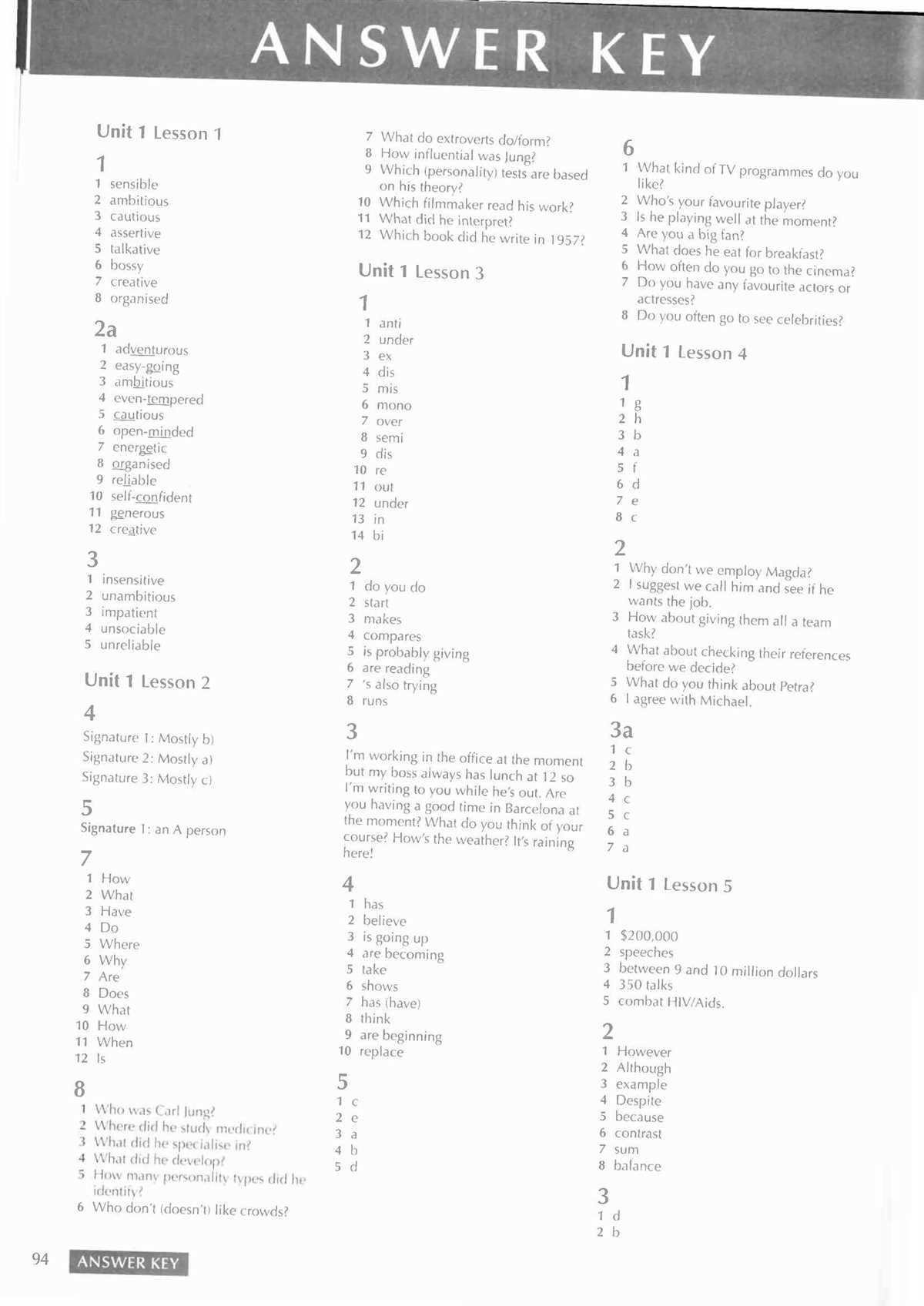 Explore student journal answer key