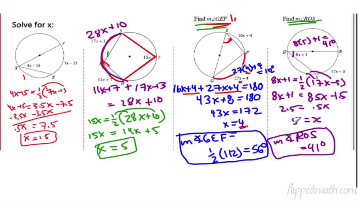 12.1 inscribed triangles and quadrilaterals answer key