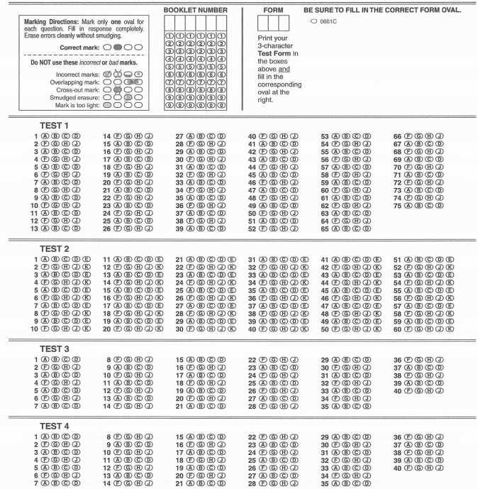 Act practice test with answers