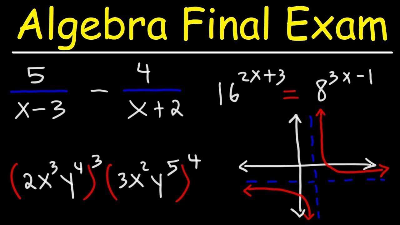 Algebra 1 final exam answer key