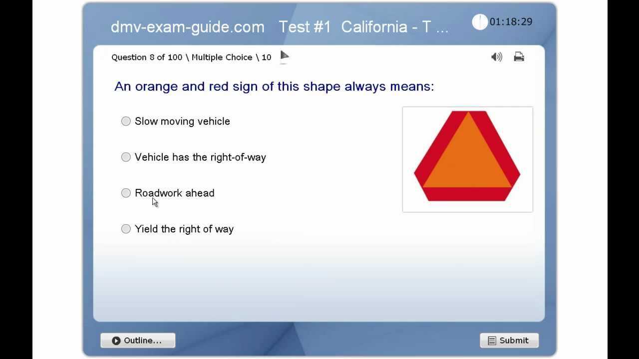 Ca dmv practice test with answers