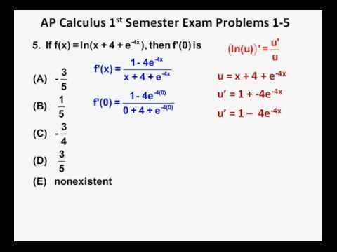 Calculus 1 final exam with answers