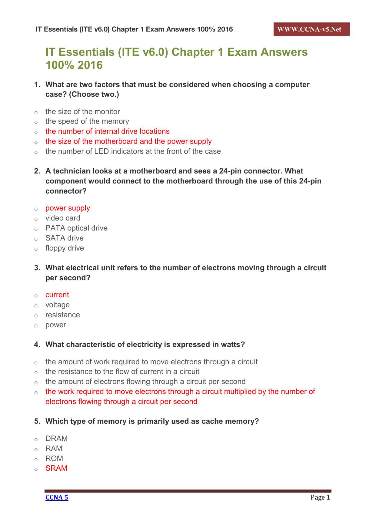 Chapter 7 exam answers cisco