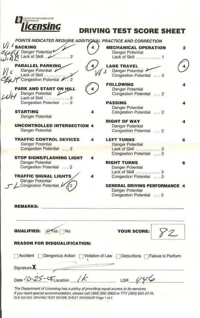 Ord driving test answers