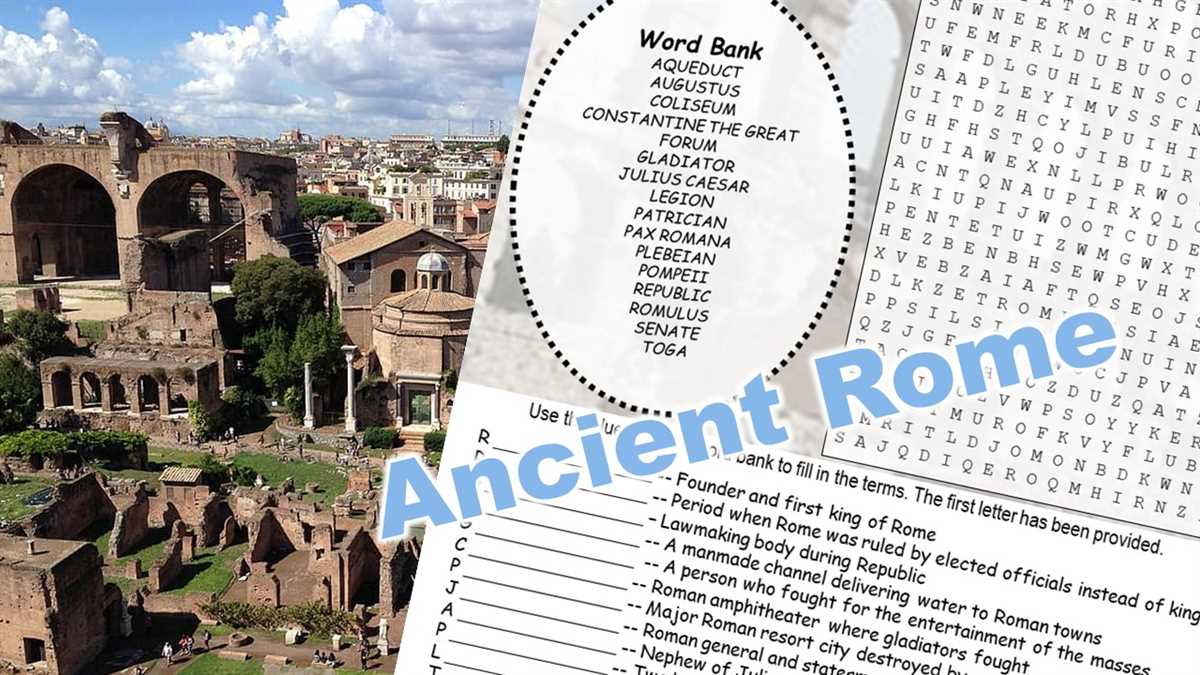 Ancient rome word search answer key