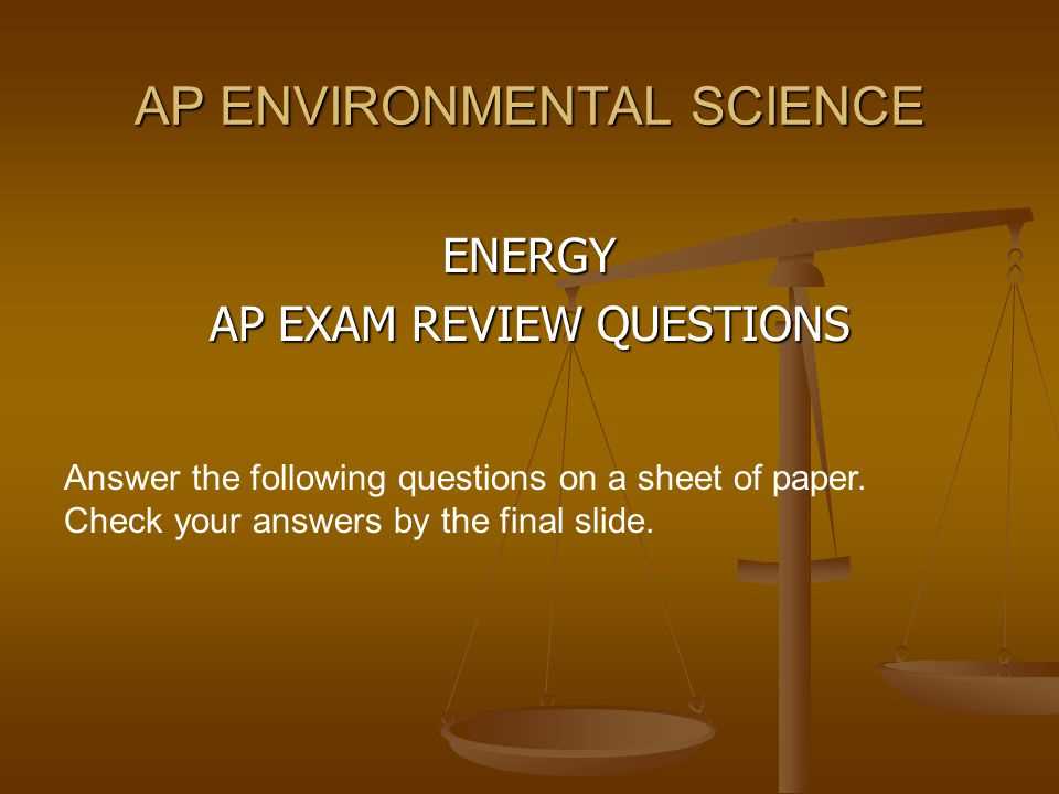 Ap environmental science exam answers