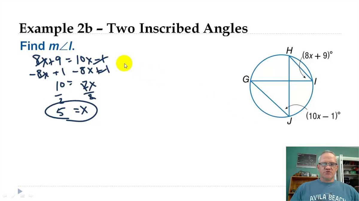 Solving practice problems involving inscribed angles