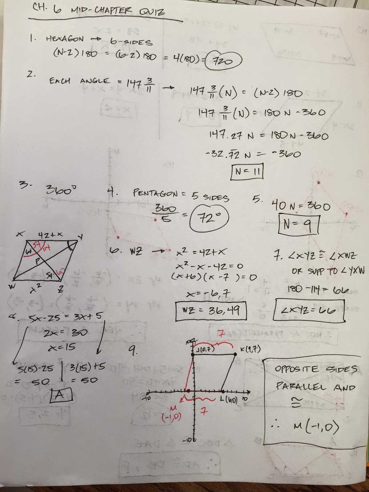 Chapter 6 test geometry answers