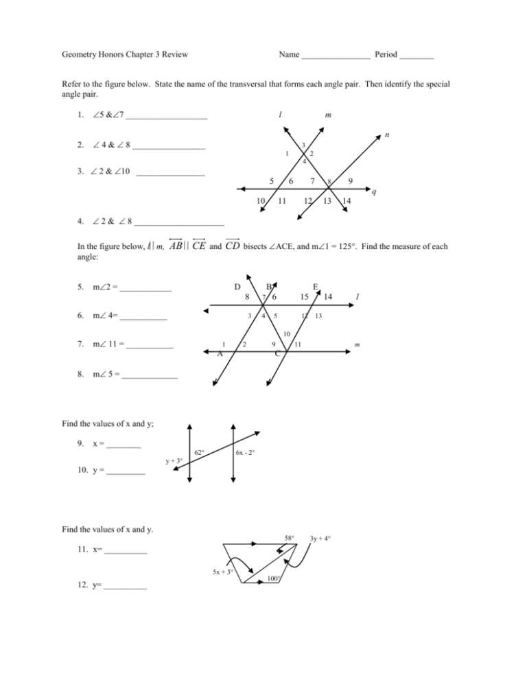 Sample Chapter 2 Test Questions and Solutions in Geometry