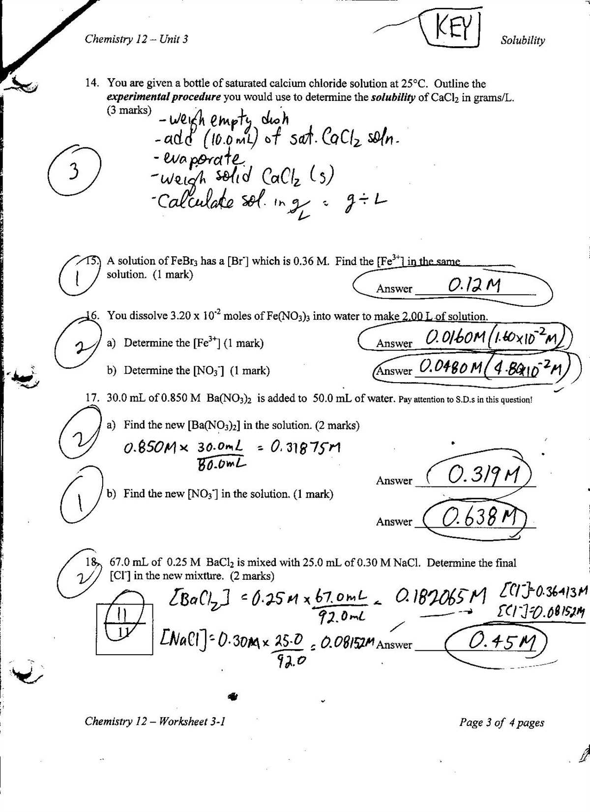 Chemistry unit 4 test