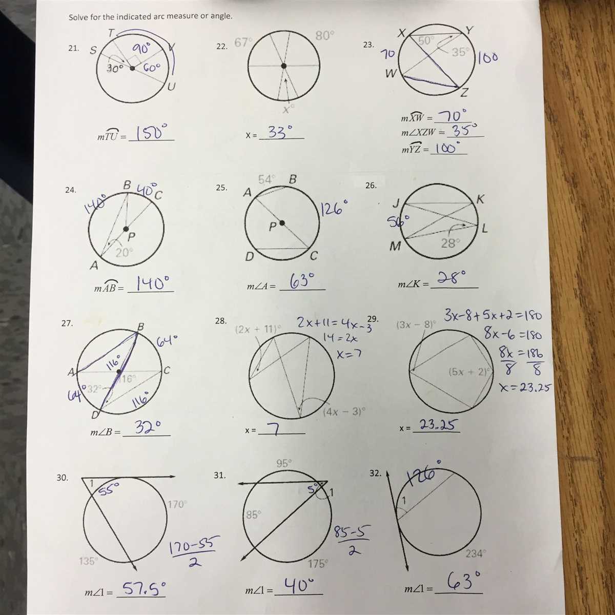 Circles: A Geometric Perspective Answer Key