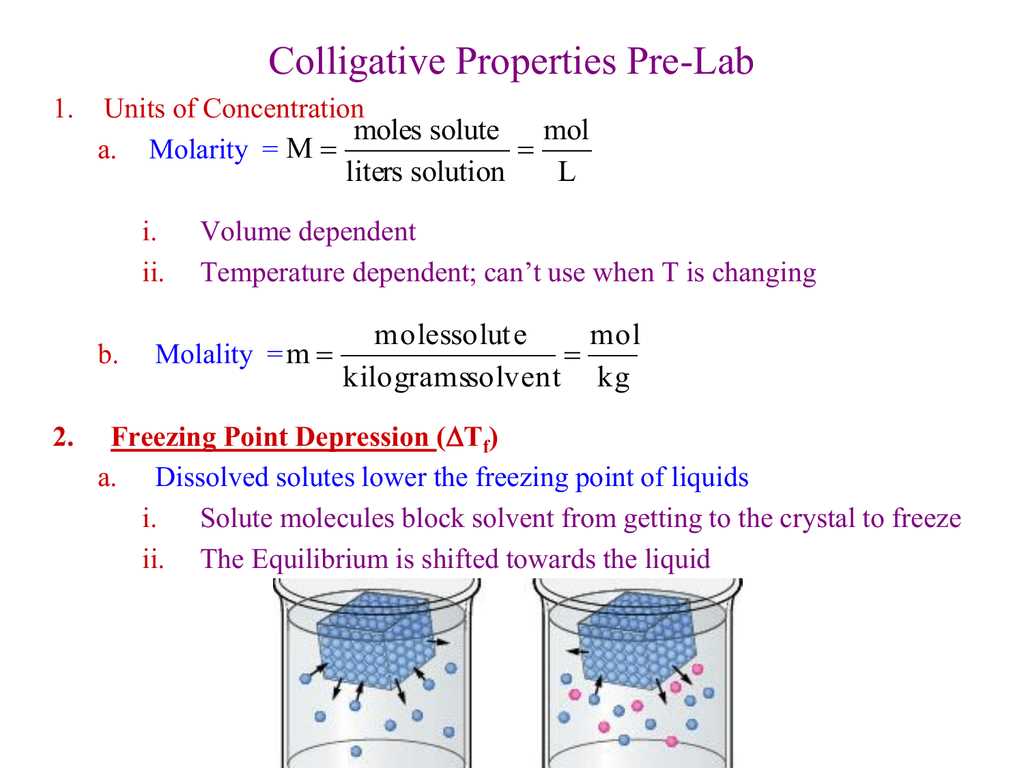 Common Colligative Properties Gizmo Answers