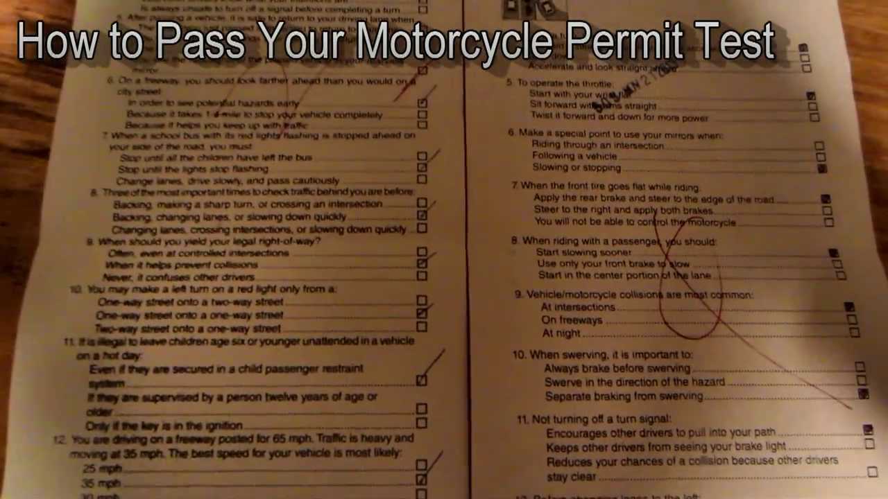 Dmv motorcycle test answers