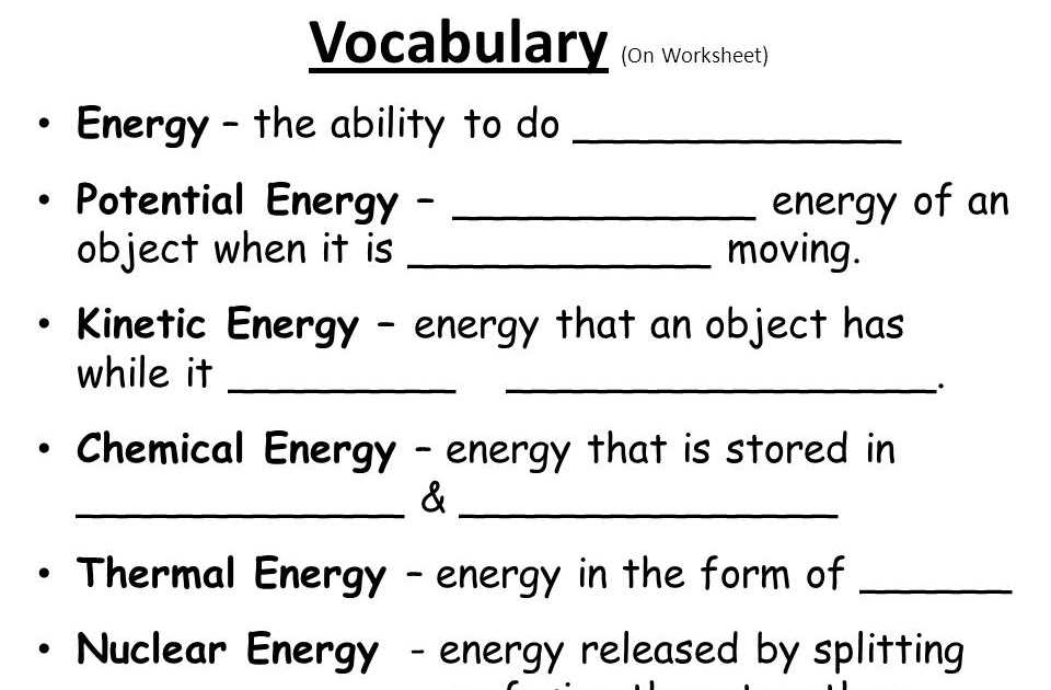 Energy curve worksheet answer key