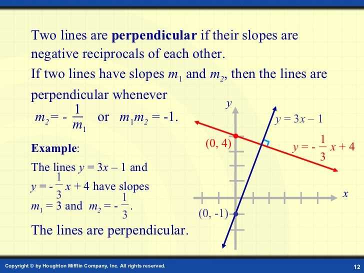 Determining if Lines are Parallel or Perpendicular