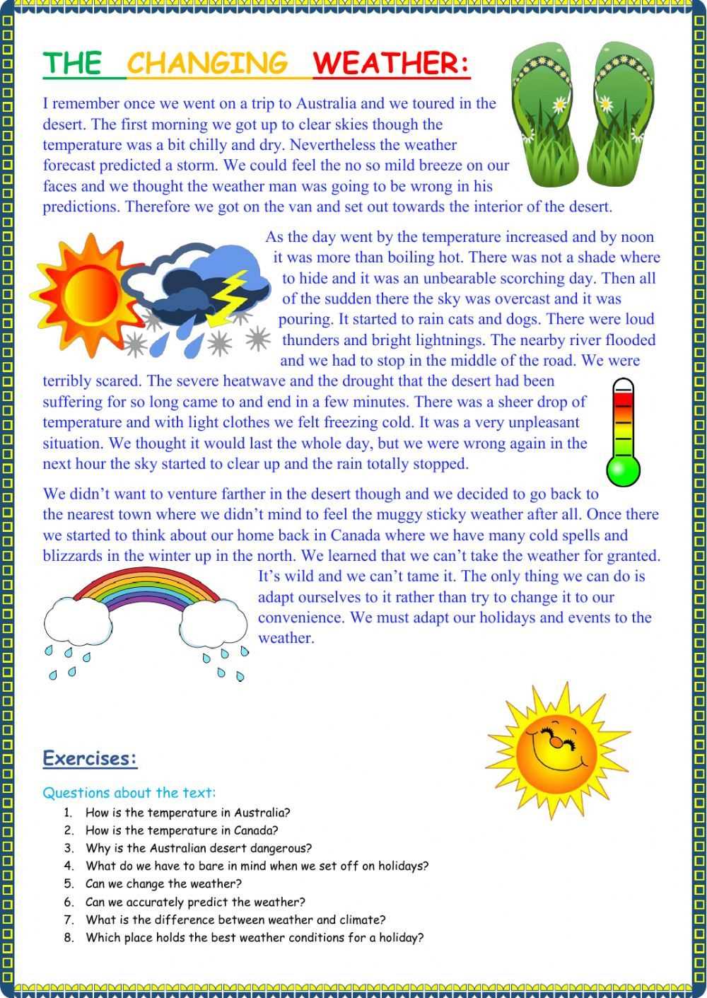 How to use a forecasting the weather worksheet answer key