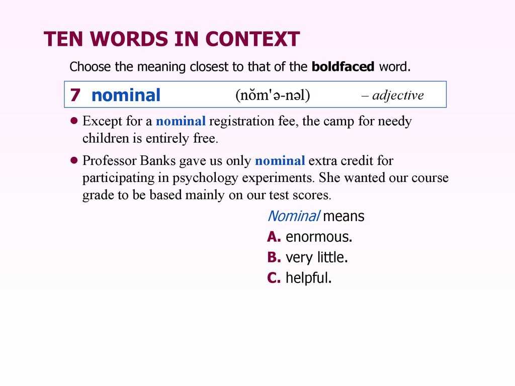 Exploring the Meaning of the Ten Words in Context