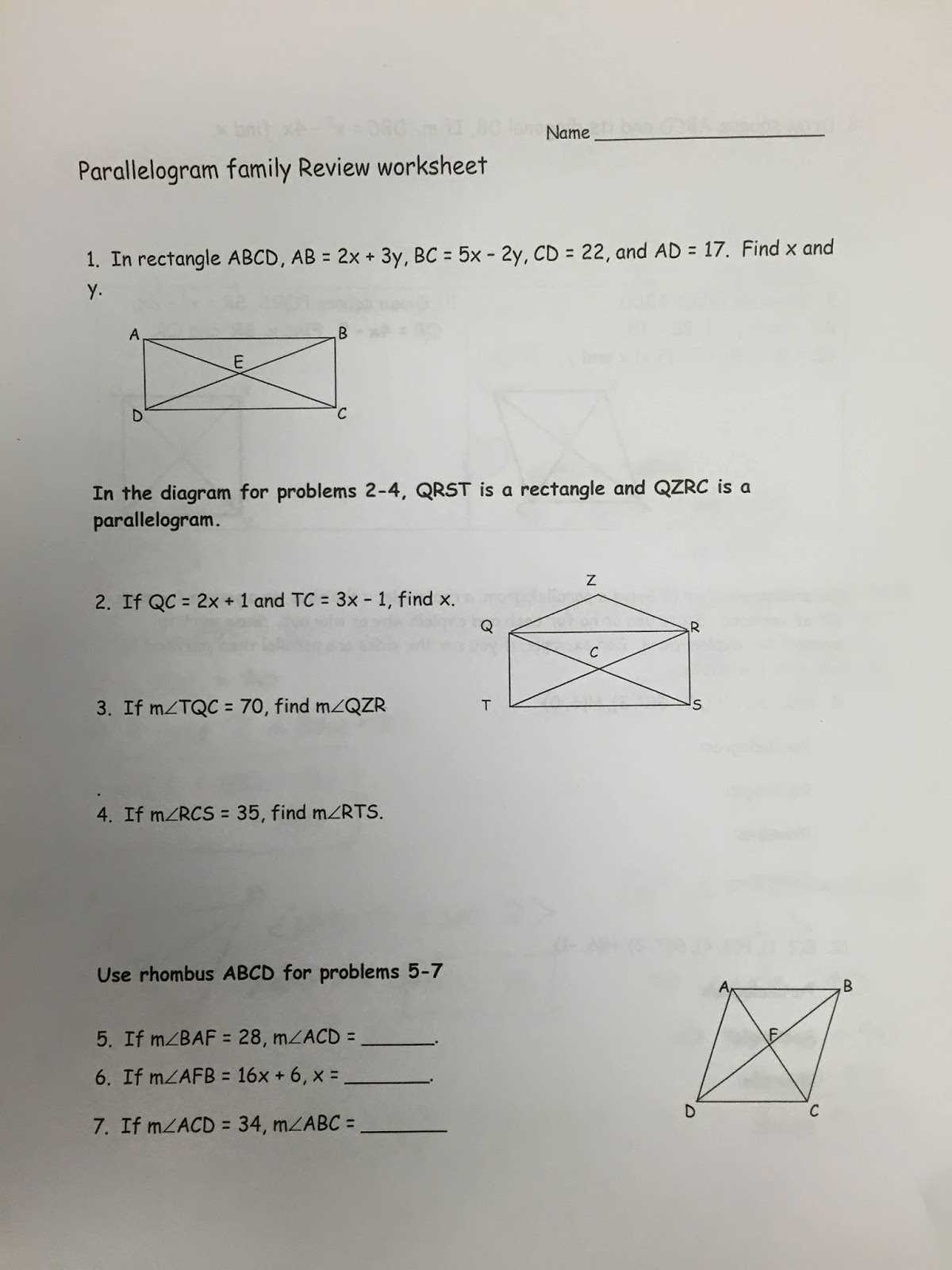 Chapter 6 test review geometry answers