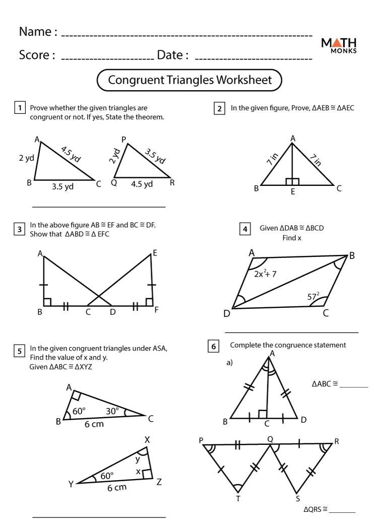 Similar triangles worksheet pdf with answers