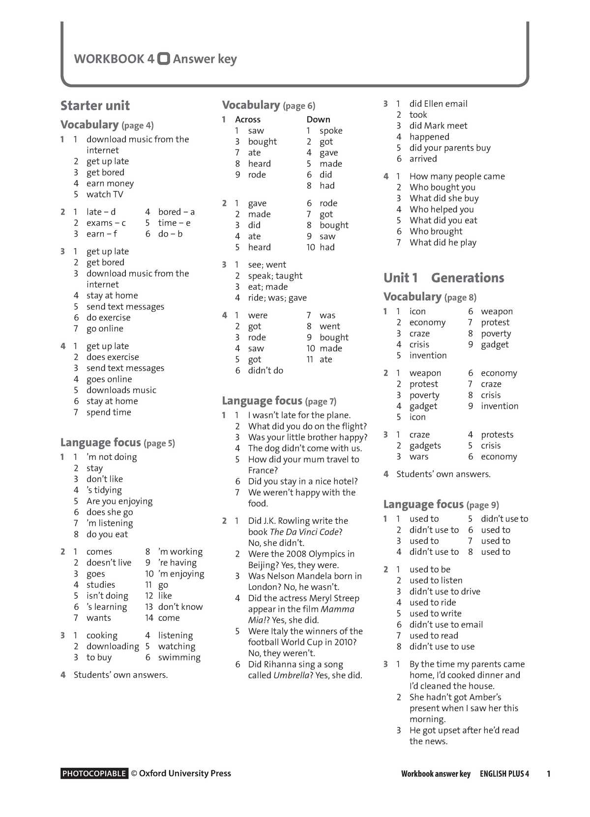 Strategies for Using the Answer Key