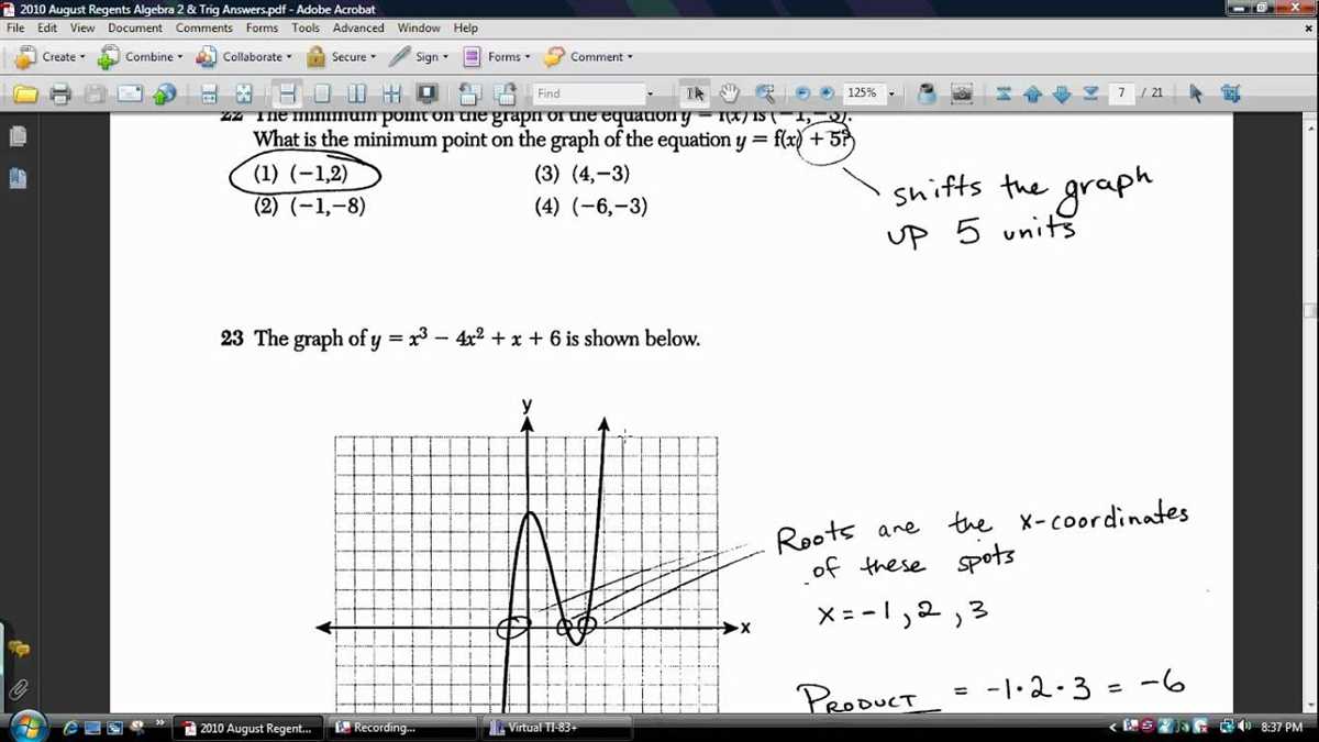 August 2018 algebra 2 regents answers