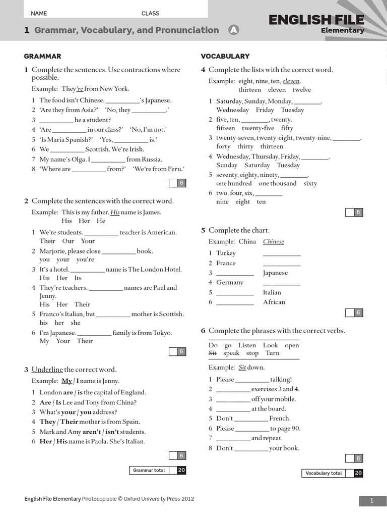 English file intermediate test 8 answer key