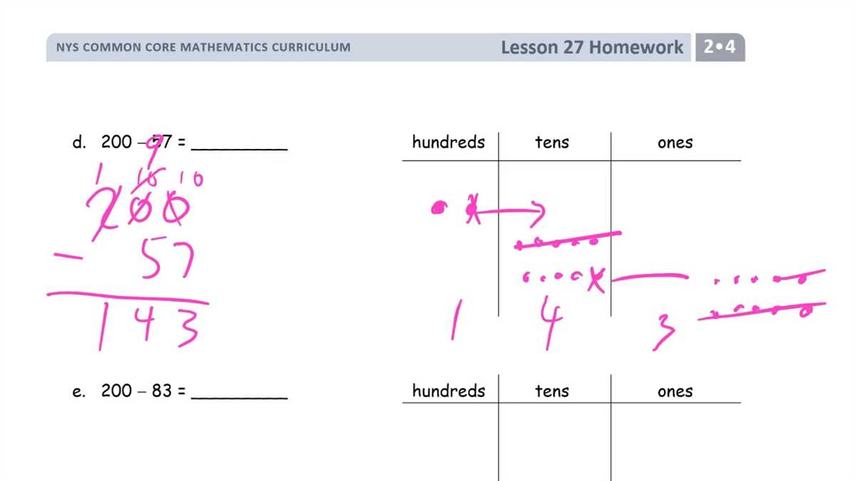 Overview of Answer Key for Lesson 4 Homework 5.3