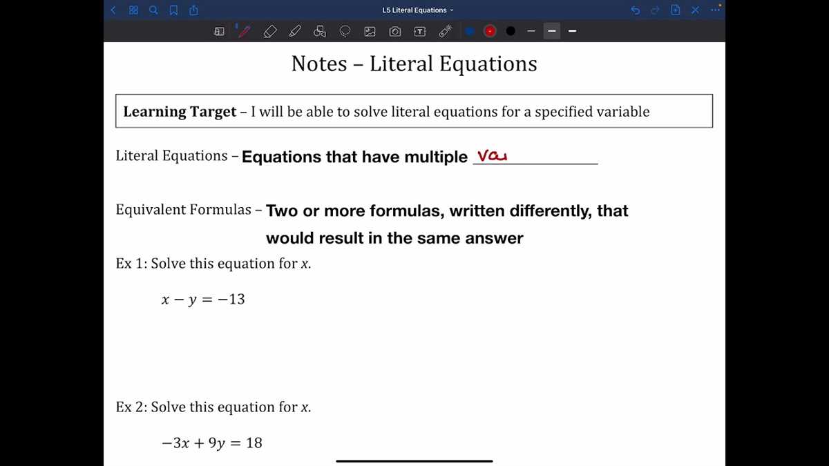 Literal equations coloring activity answers pdf