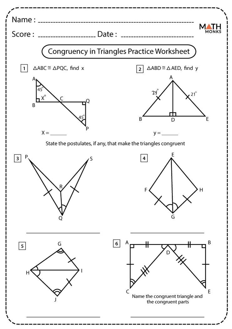 Parts of similar triangles worksheet answers