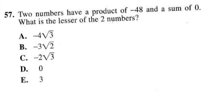 Basic math exam with answers