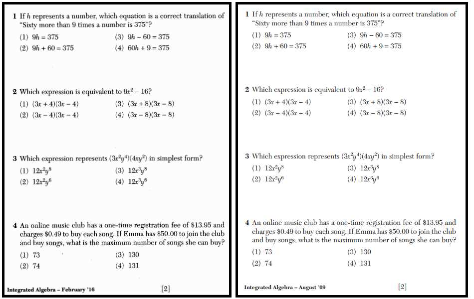 Algebra 1 regents exam june 2014 answers