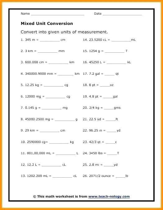 Pressure conversion worksheet answer key