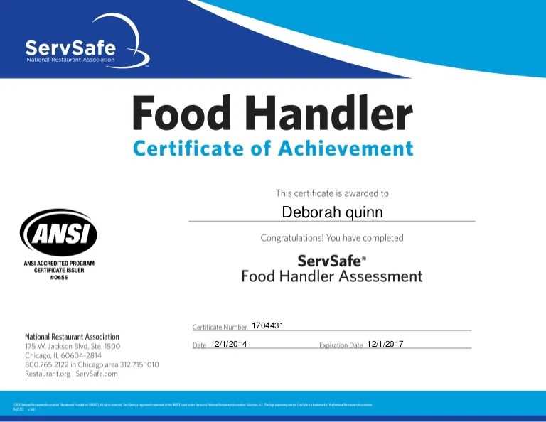 Servsafe food handler exam answers