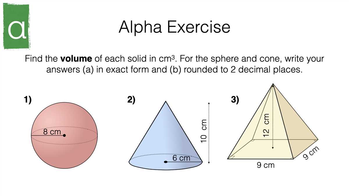 Unit volume homework 2 volume of cones answers key