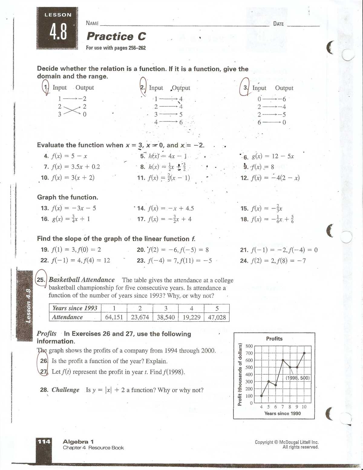 Key Concepts and Formulas for the Chapter 9 Algebra 1 Test