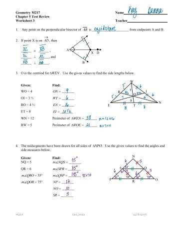 Geometry unit 2b test answers