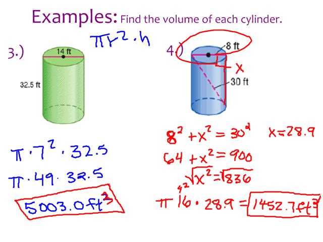 Practice 11 4 volumes of prisms and cylinders answer key