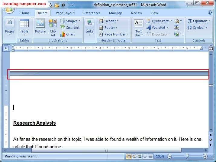 Microsolft word insert and layout tool bar test answers