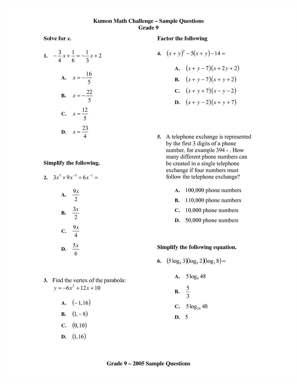 Understanding Kumon Level F Math